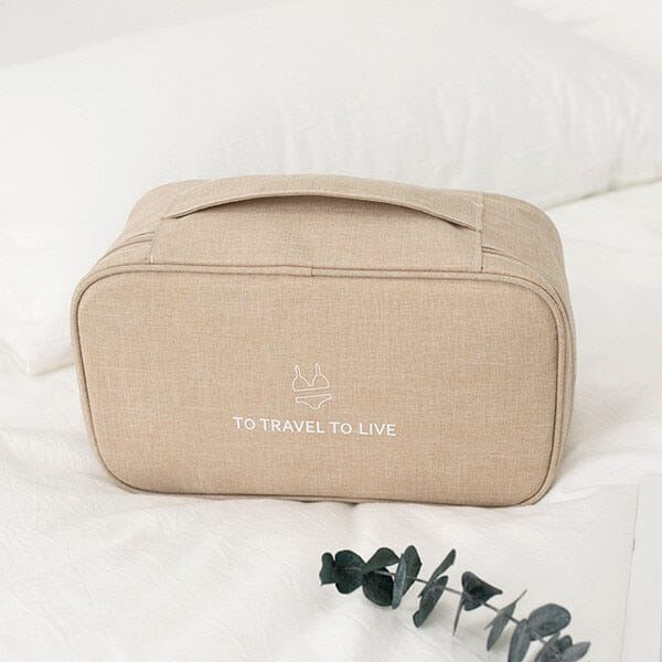 Pochette Voyage pour Sous-Vêtements - To Travel To Live (Beige)