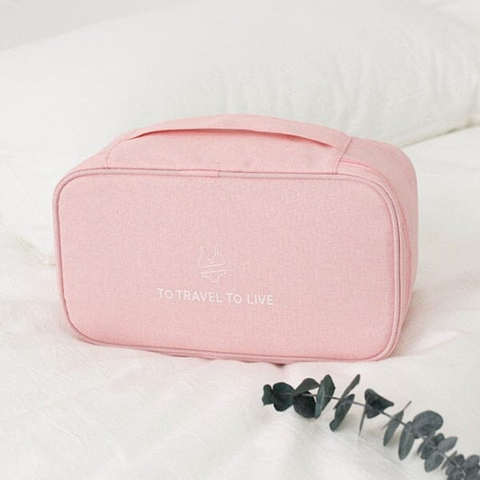 Pochette de Voyage pour Sous-Vêtements - To Travel To Live (Rose)
