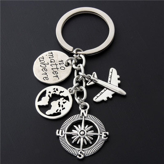 Porte-Clés Avion de Voyage - No Matter Where