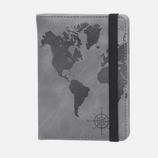 Portefeuille de Voyage Carte du Monde - Protection Anti-RFID