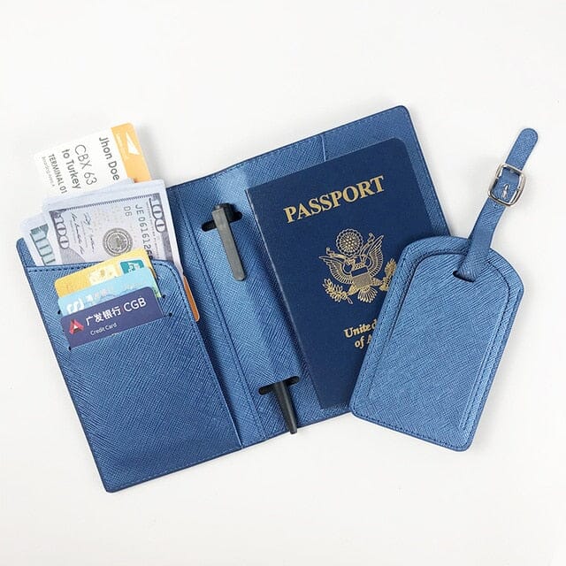 Portefeuille de Voyage & Étiquette Valise - Set de Voyage Personnalisé