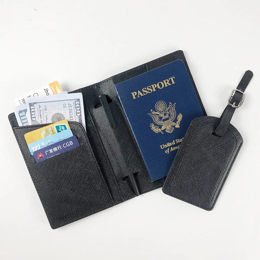 Portefeuille de Voyage & Étiquette Valise - Set de Voyage Personnalisé