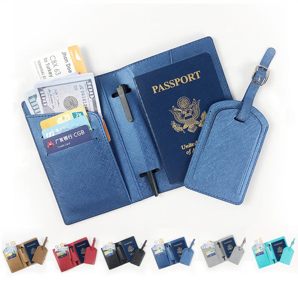 Portefeuille de Voyage & Étiquette Valise - Set de Voyage Personnalisé