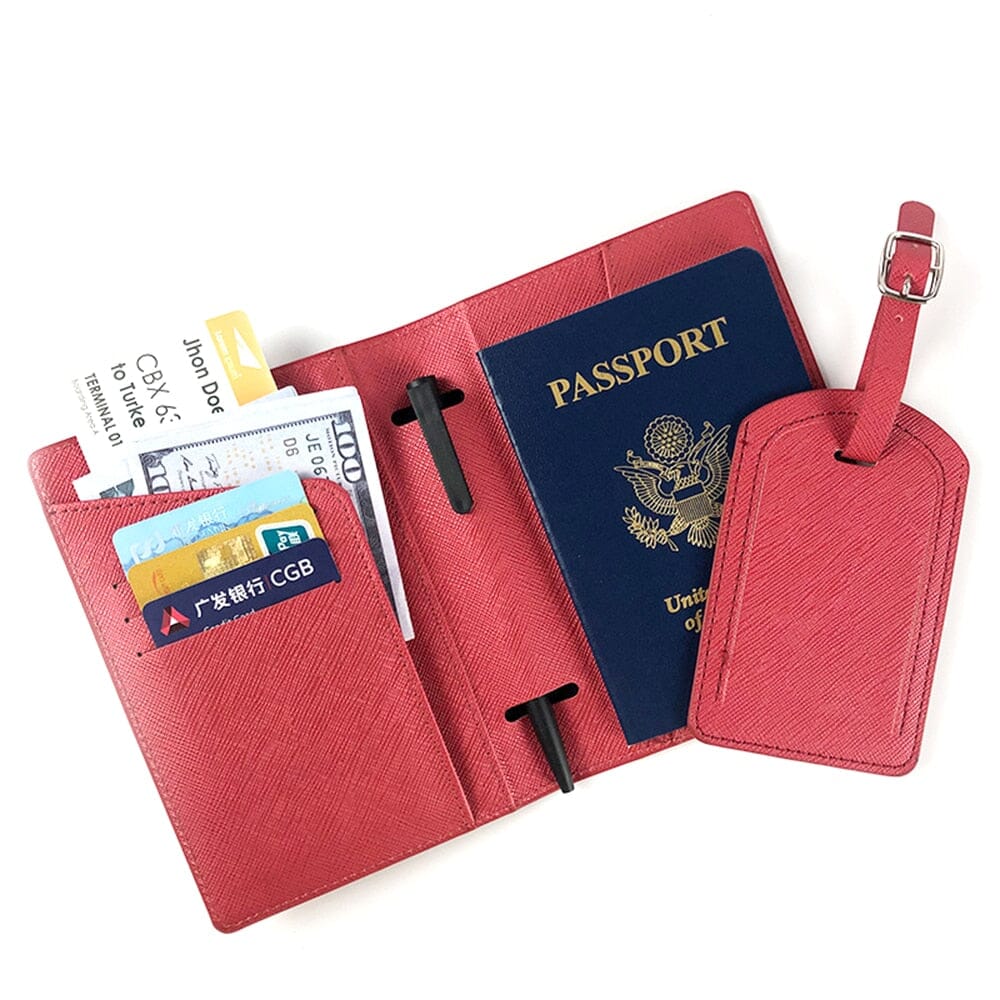 Portefeuille de Voyage & Étiquette Valise - Set de Voyage Personnalisé