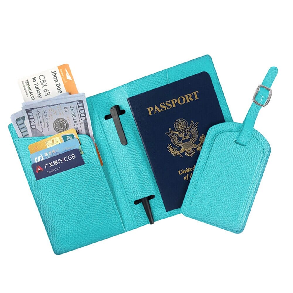 Portefeuille de Voyage & Étiquette Valise - Set de Voyage Personnalisé