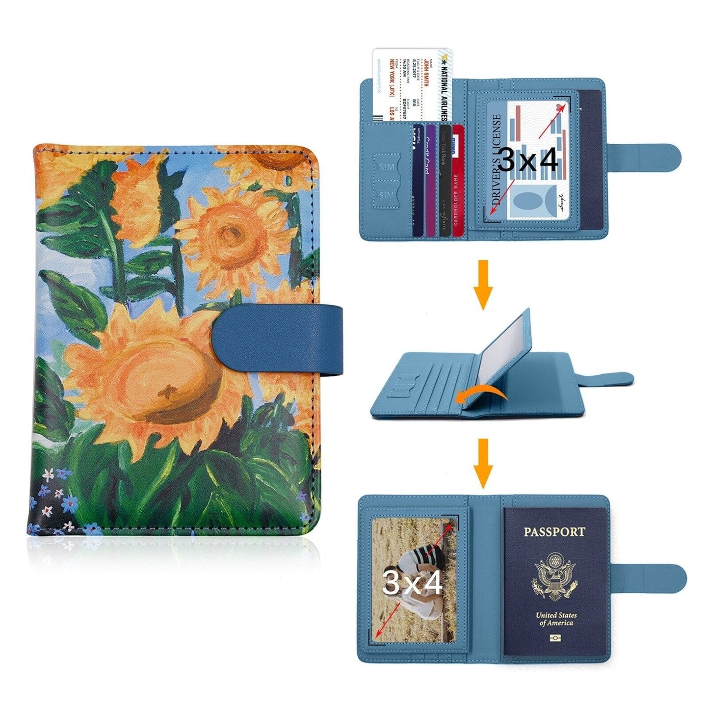 Portefeuille de Voyage Femme Tournesols - Édition Nomade