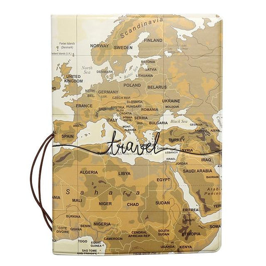 Protège-Passeport - Brown Travel Map