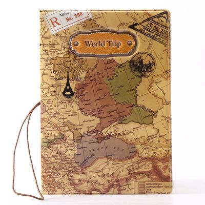 Protège-Passeport World Trip Map Brown