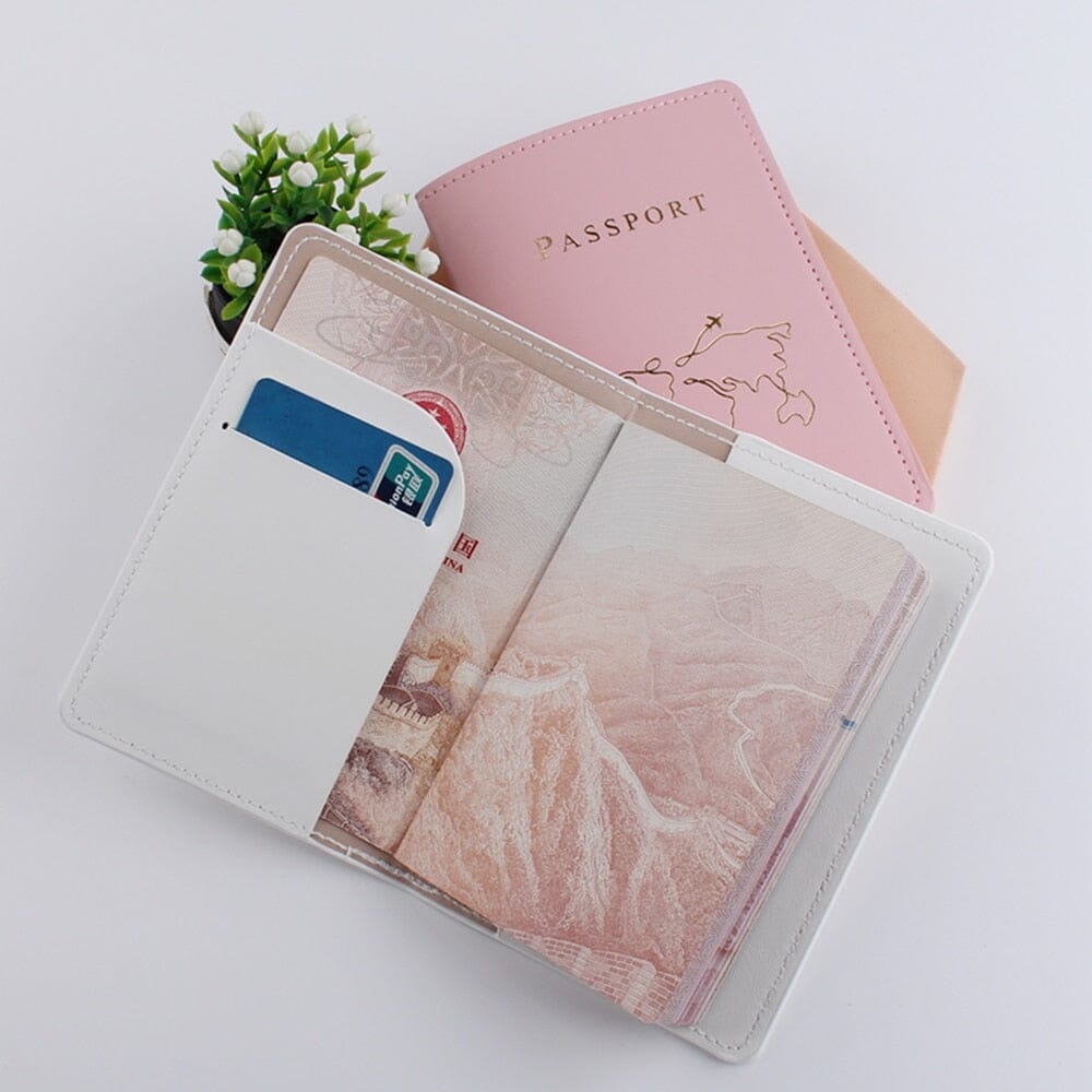 Protège-Passeport Carte Du Monde Épurée