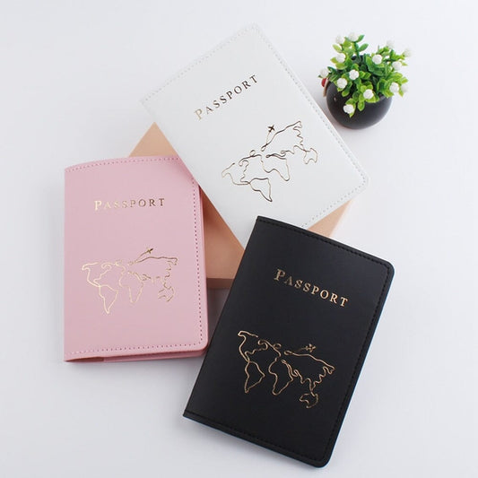 Protège-Passeport Carte Du Monde Épurée
