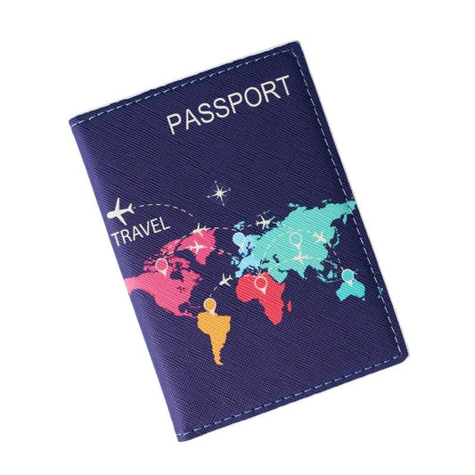 Protège-Passeport Voyage en Couleurs sur la Carte du Monde