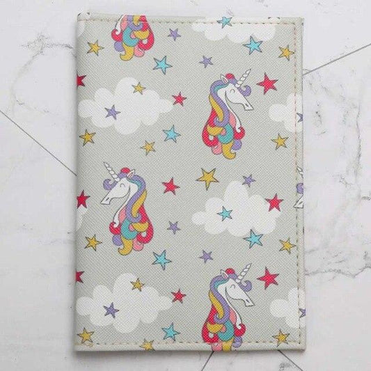 Protège-passeport Étoile Licorne Gris