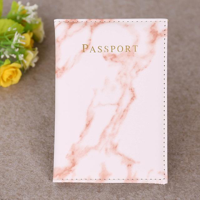 Protège-Passeport Marbré Blanc