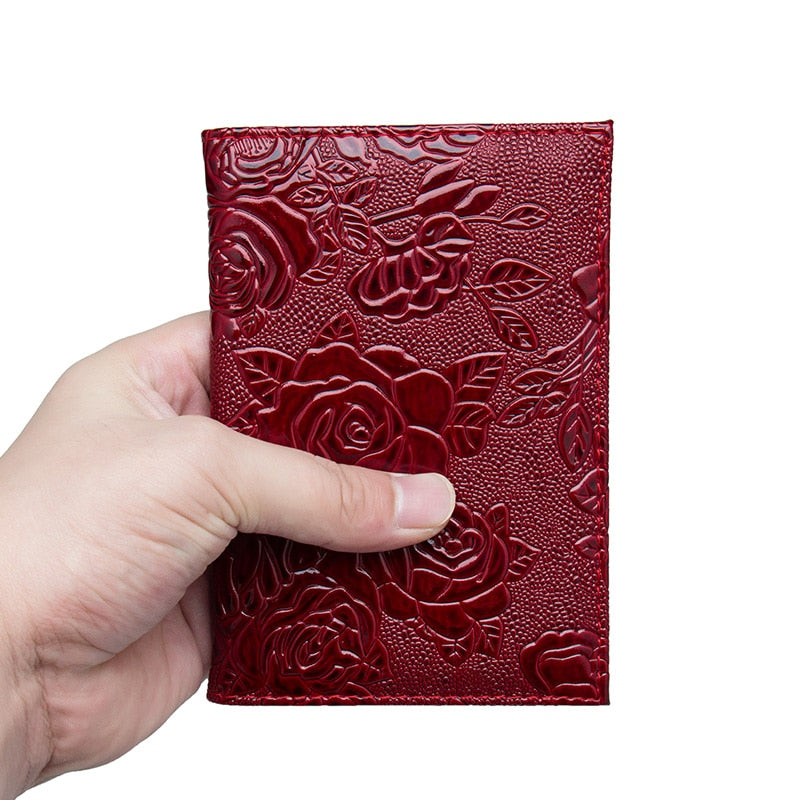 Protège-Passeport - Voyage en Roses en Relief