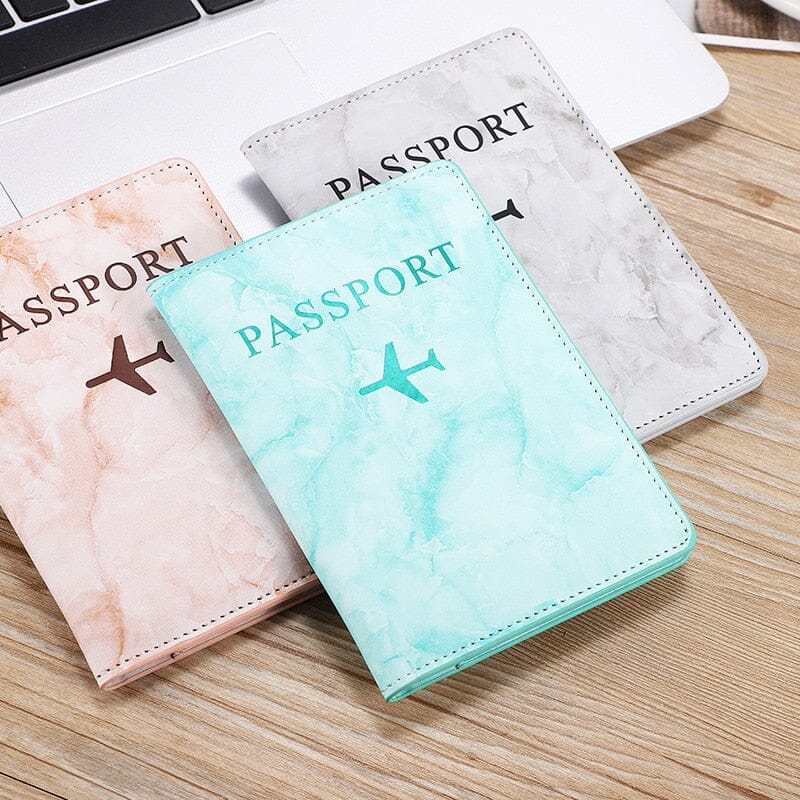 Protège-Passeport Personnalisé - Avion en Marbre