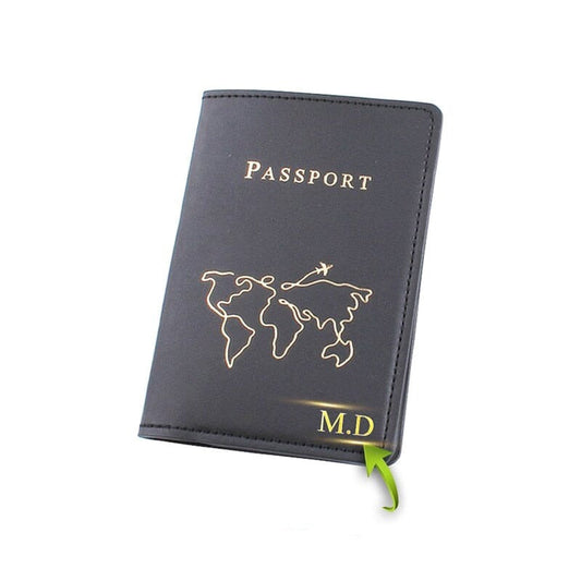 Protège-Passeport Personnalisé - Carte du Monde Élégante