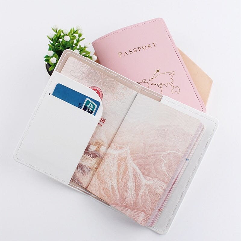 Protège-Passeport Personnalisé - Carte du Monde Élégante