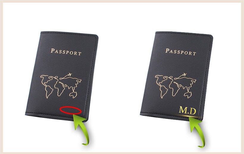 Protège-Passeport Personnalisé - Carte du Monde Élégante
