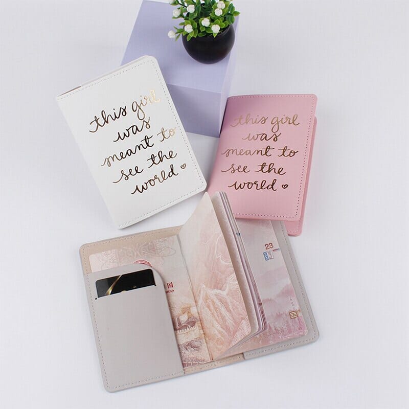 Protège-Passeport Personnalisé Femme - This Girl Was Meant To See The World ✈️