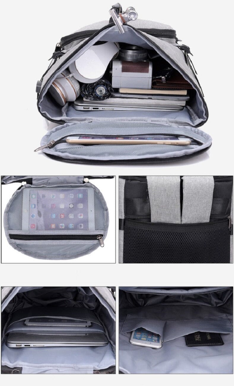 Sac à Dos Voyager avec Compartiment Chaussures - Antivol & Connecté
