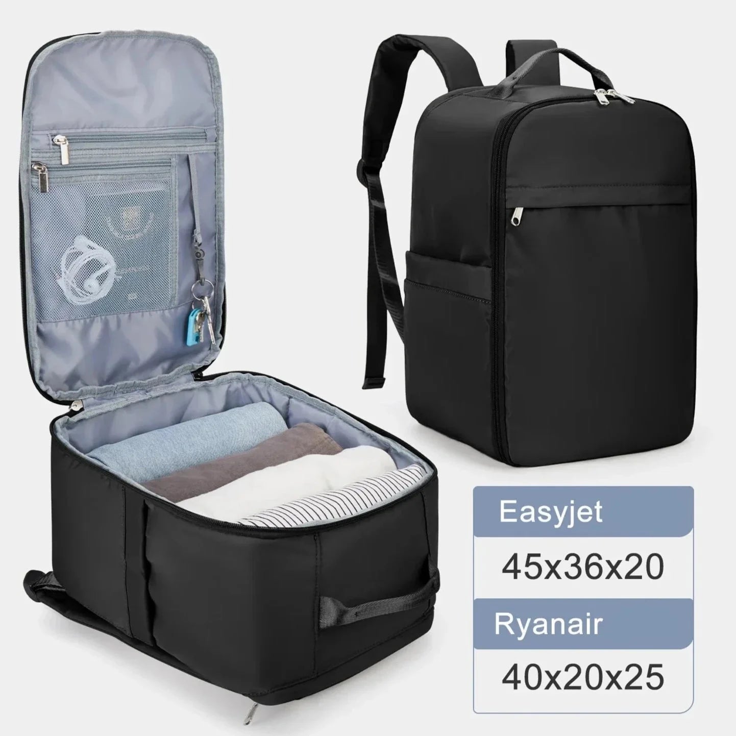 Sac à Dos de Voyage Cabine Pratique (45x36x20 & 40x20x25)