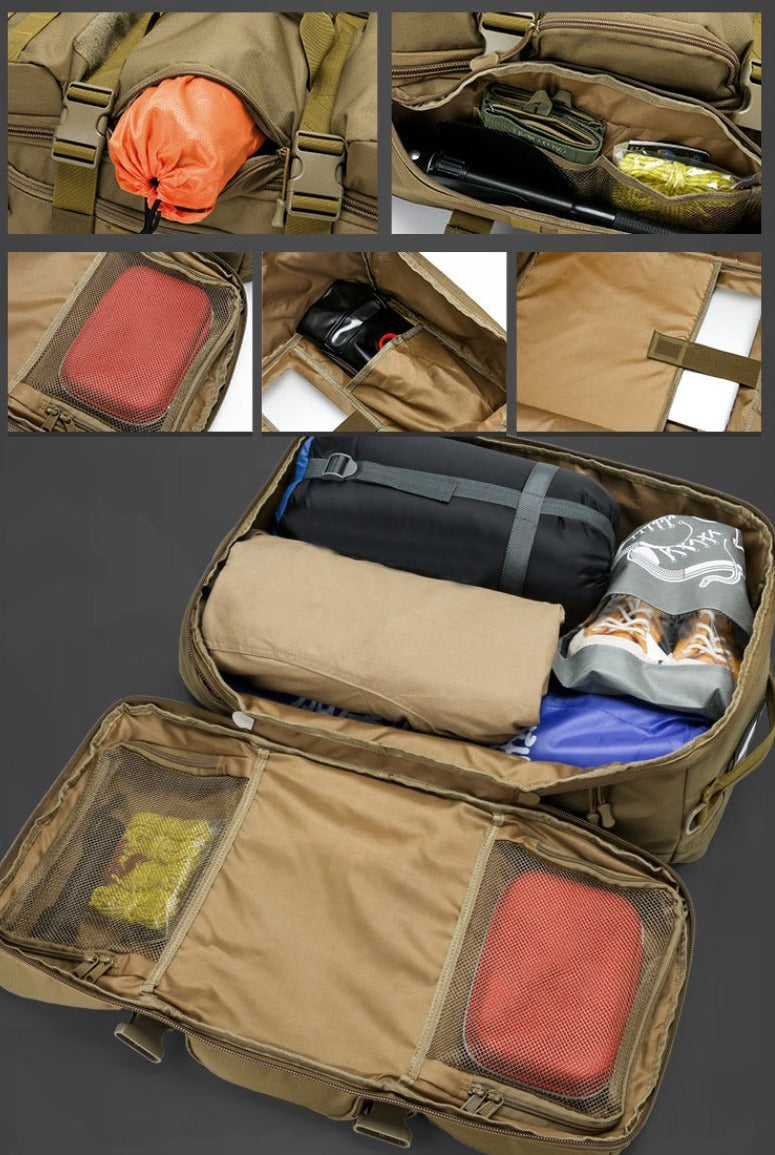 Sac à Dos de Voyage Militaire - Style Armée Aventure (65L)
