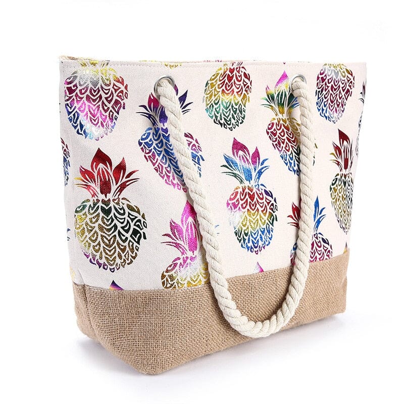 Sac de Plage Femme - Bohême Ananas - Collection Voyage
