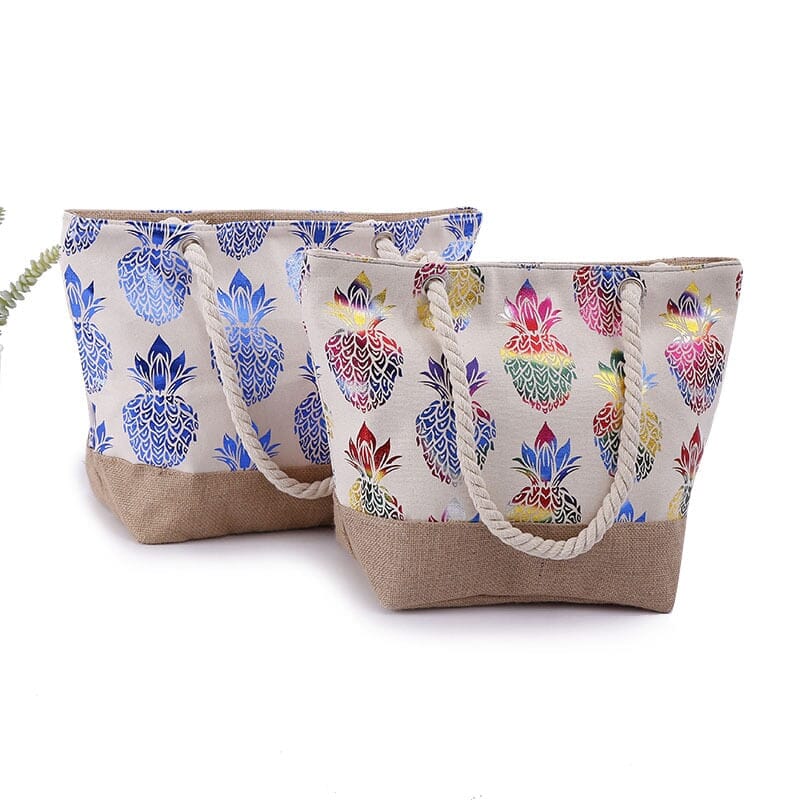 Sac de Plage Femme - Bohême Ananas - Collection Voyage