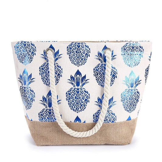 Sac de Plage Femme - Bohême Ananas - Collection Voyage