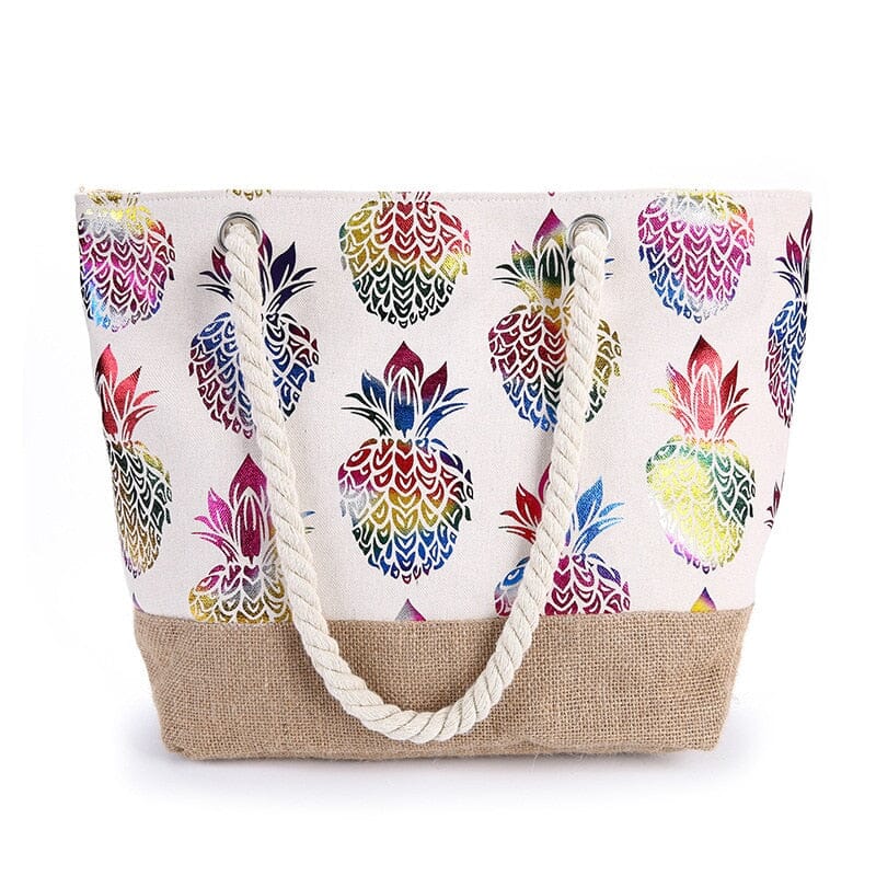 Sac de Plage Femme - Bohême Ananas - Collection Voyage