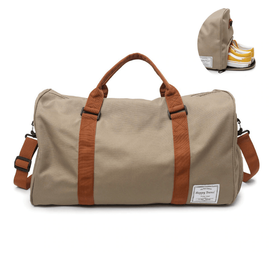 Sac de Voyage avec Compartiment Chaussures - Happy Travel (Camel)