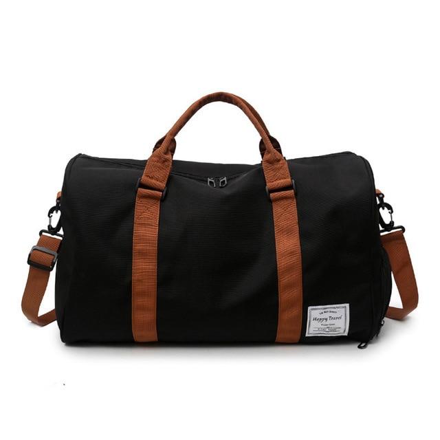 Sac de Voyage avec Compartiment Chaussures - Voyage Heureux (Noir)