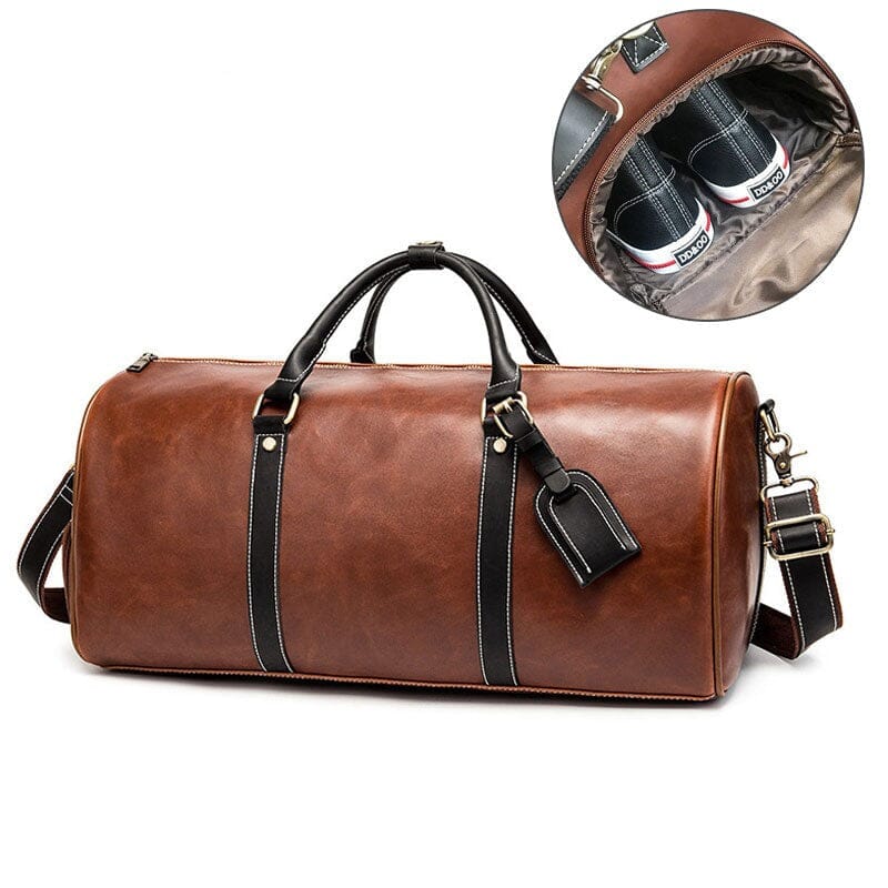 Sac de Voyage Vintage avec Compartiment à Chaussures intégré