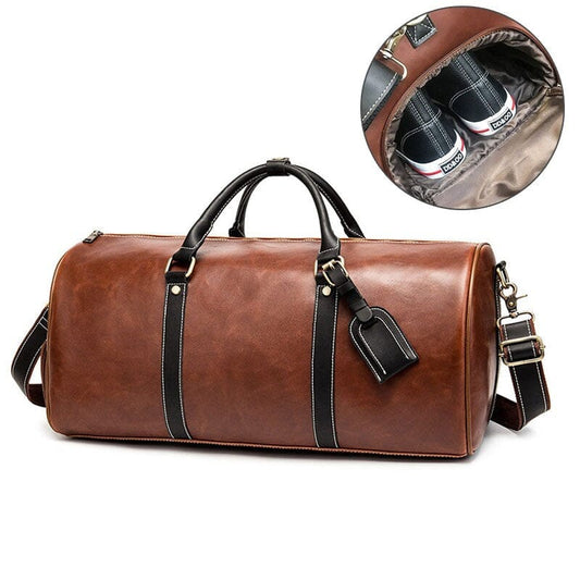 Sac de Voyage Vintage avec Compartiment à Chaussures intégré