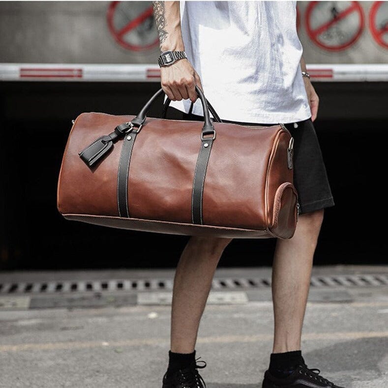 Sac de Voyage Vintage avec Compartiment à Chaussures intégré