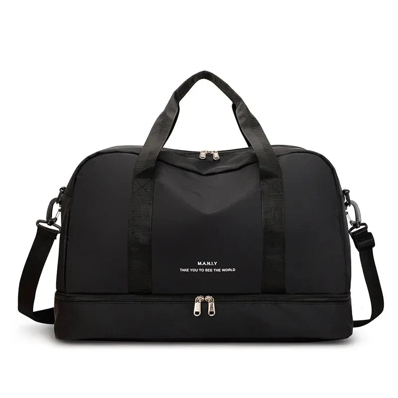 Sac de Voyage pour Femme avec Compartiment Chaussures - Noir