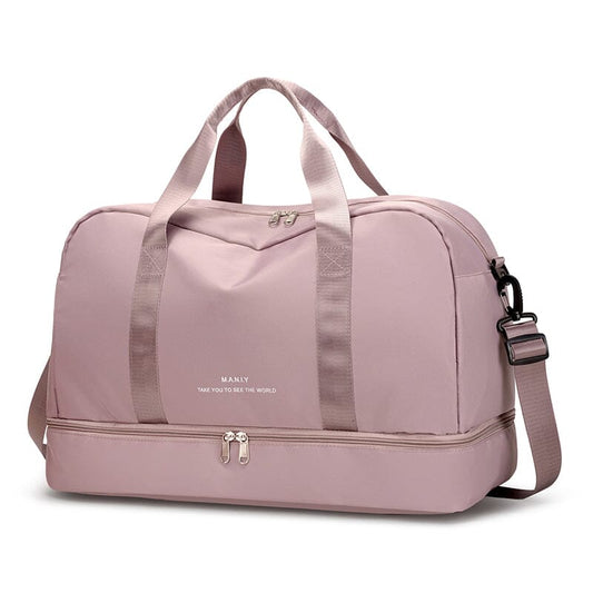 Sac de Voyage Chic Femme avec Compartiment Chaussures - Rose