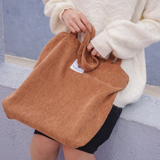 Sac de Voyage Femme en Velours Côtelé