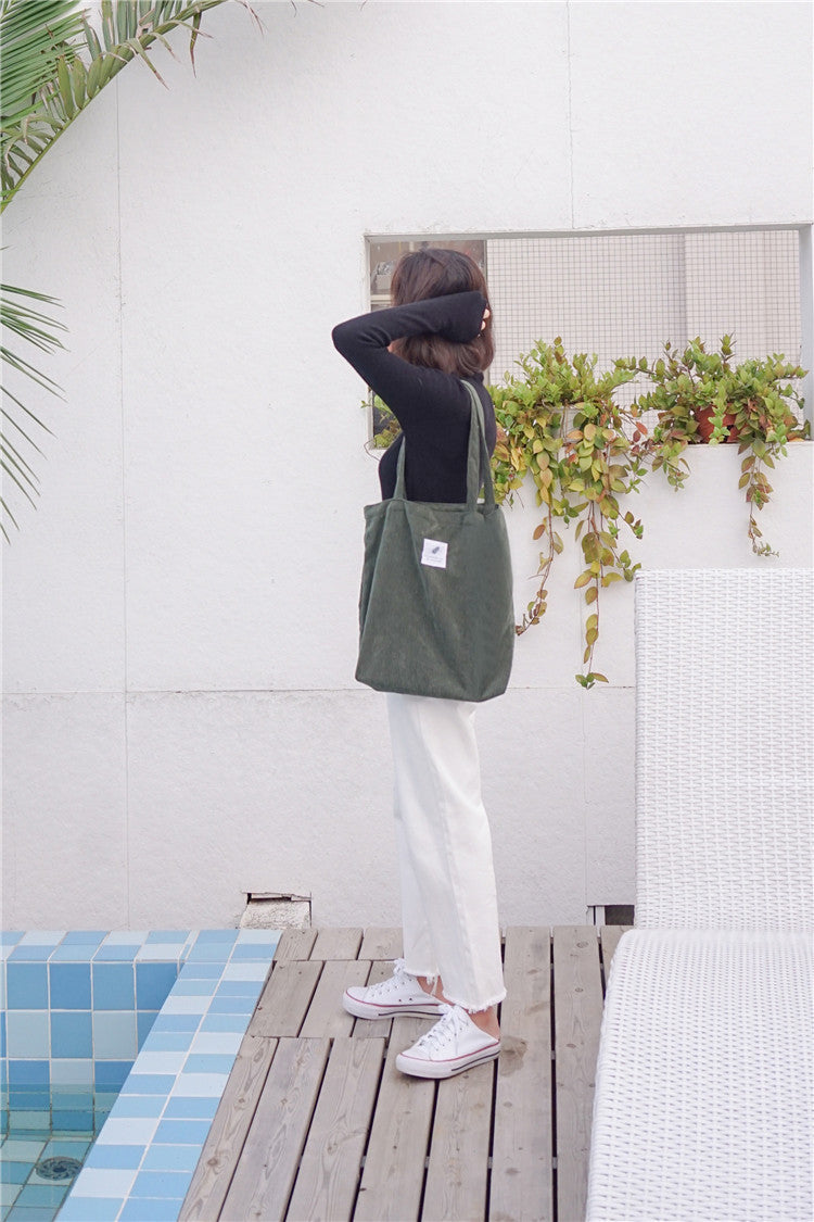 Sac de Voyage Femme en Velours Côtelé
