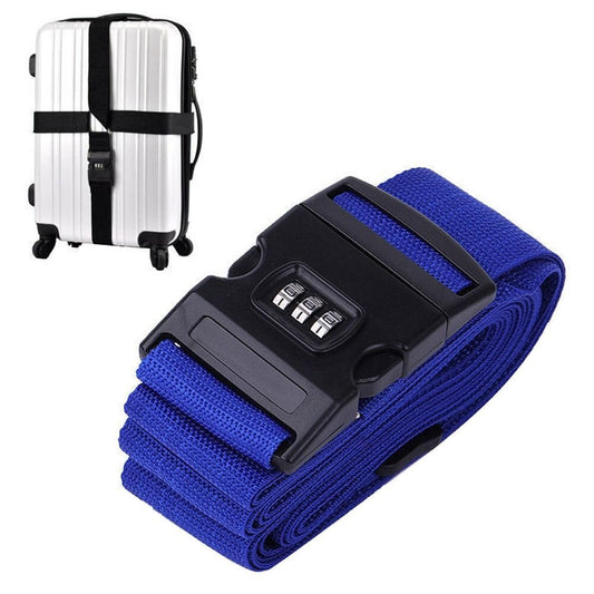 Sangle de Voyage pour Valise avec Code 3 Chiffres - Bleu Marine (En Croix)