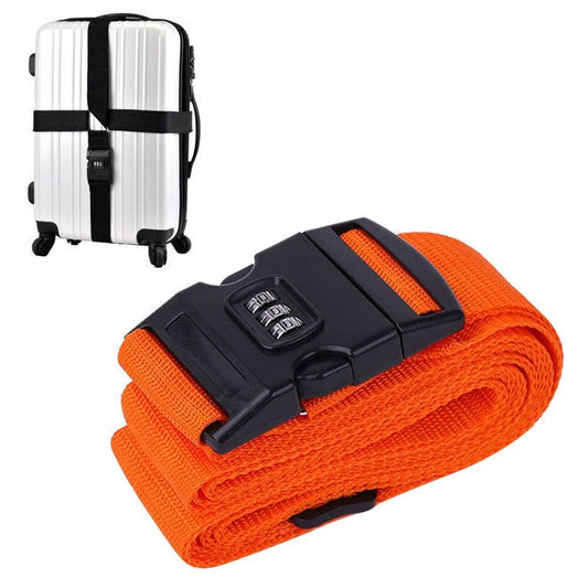 Sangle de Voyage pour Valise avec Code à 3 Chiffres Orange (Design En Croix)