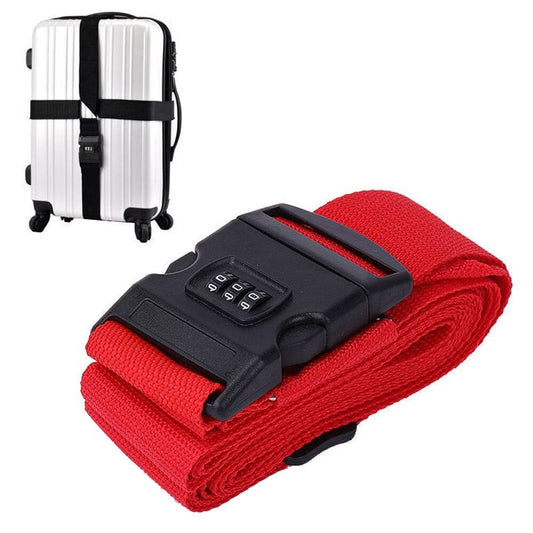 Sangle de Valise Premium avec Code à 3 Chiffres- Rouge (Style Croix)