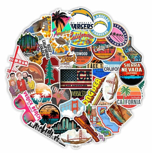 Stickers USA California (Pack de 50) Explorez le monde !