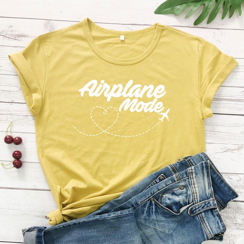 T-Shirt Femme Avion Mode Voyage