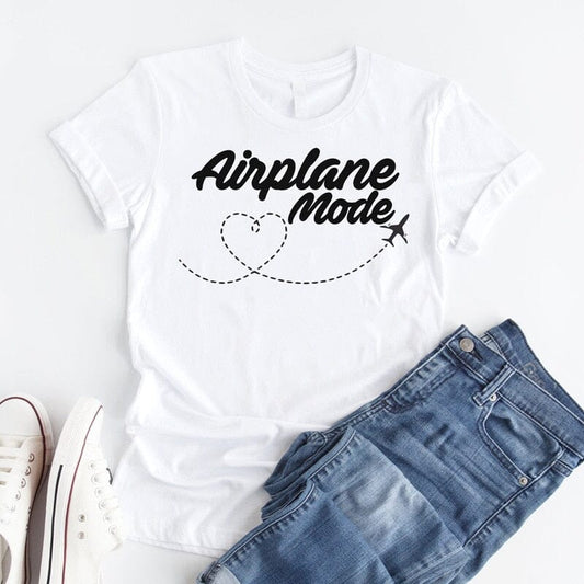 T-Shirt Femme Avion Mode Voyage