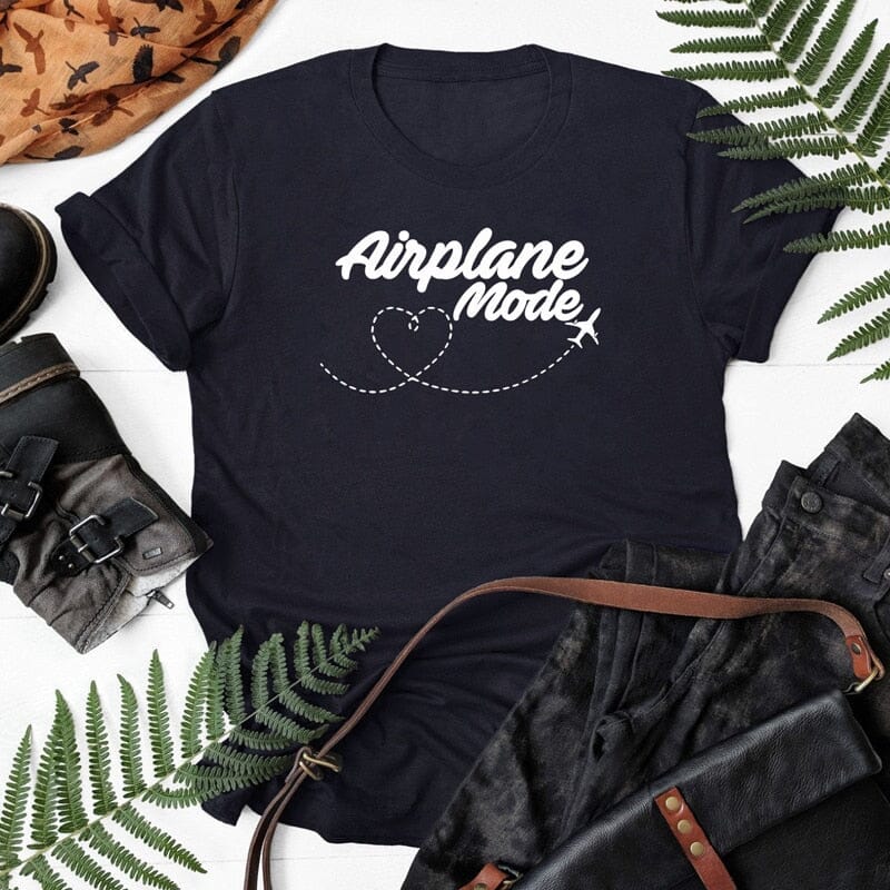 T-Shirt Femme Avion Mode Voyage