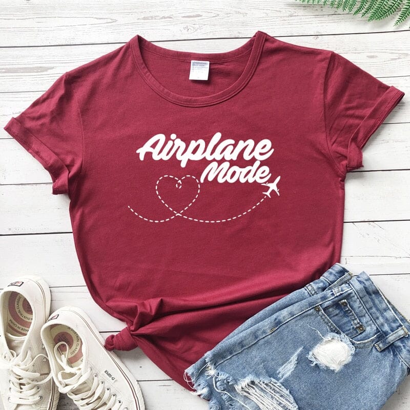 T-Shirt Femme Avion Mode Voyage