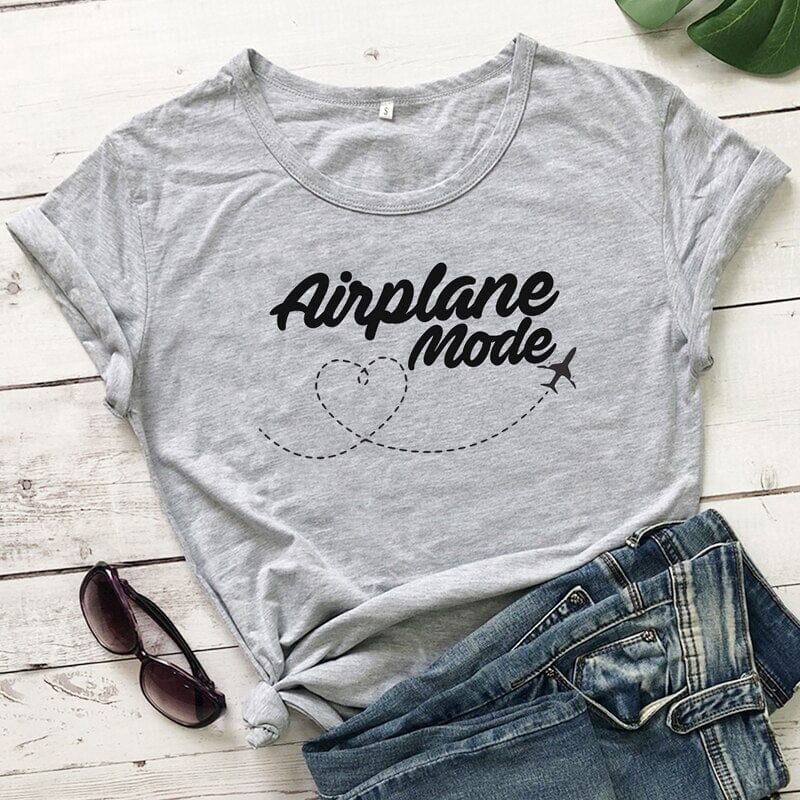T-Shirt Femme Avion Mode Voyage