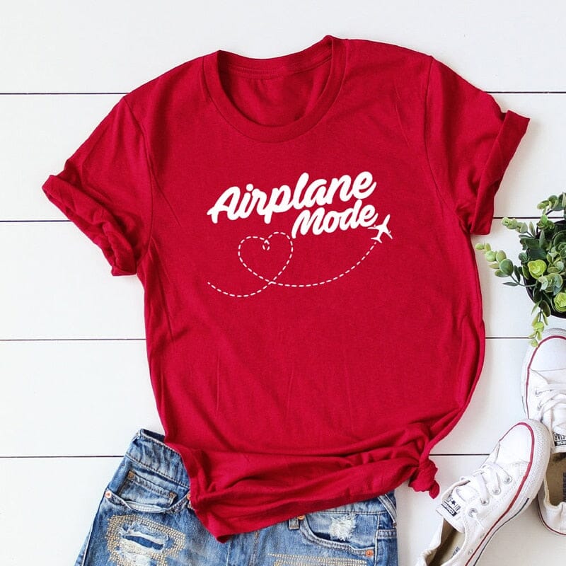 T-Shirt Femme Avion Mode Voyage