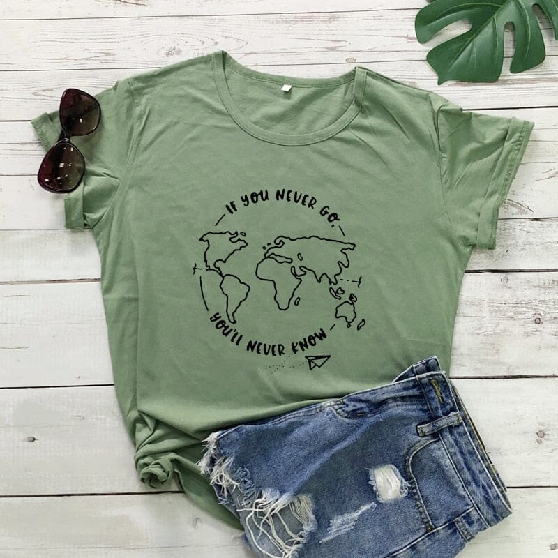 T-Shirt Voyage Femme - If You Never Go, You'll Never Know